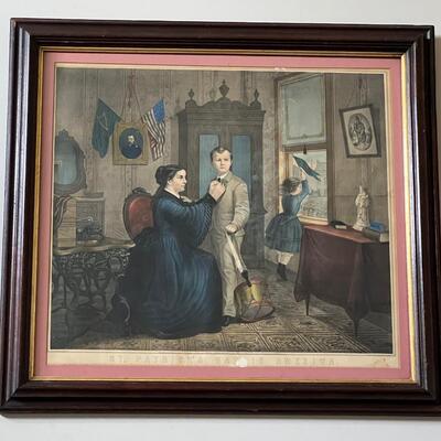 Antique 19th C Lithograph St Patrick's Day in America by Reid