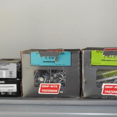 Box lot  of screws and nails