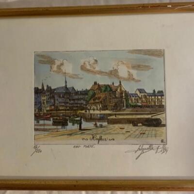 Framed Art of Honfleur, France ðŸ‡«ðŸ‡· 10â€ wide x 7.5â€ high