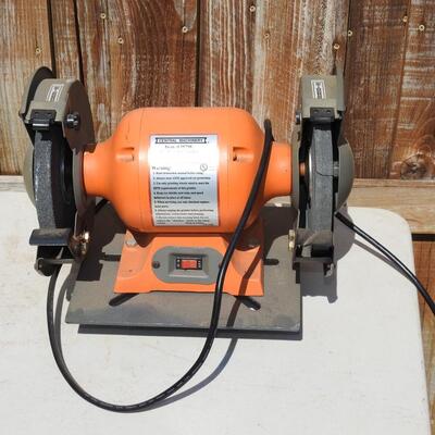 Shop grinder on stand