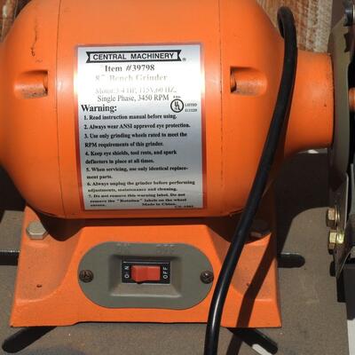 Shop grinder on stand