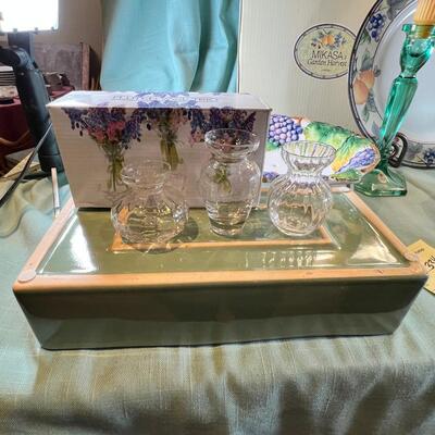 Italian Grape bowl, New Mikasa plate, New glass basket
