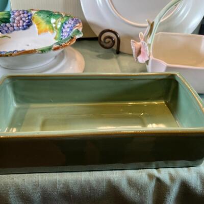 Italian Grape bowl, New Mikasa plate, New glass basket