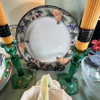 Italian Grape bowl, New Mikasa plate, New glass basket