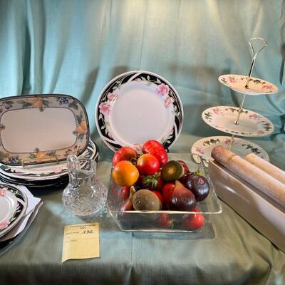 Gibson Floral dinner plates, regency bone china triple desert plate