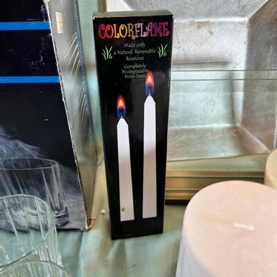Glasses and candles
