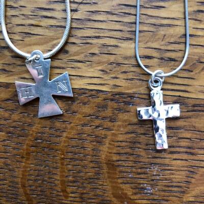 Pair of Sterling Silver Crosses
