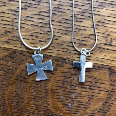 Pair of Sterling Silver Crosses