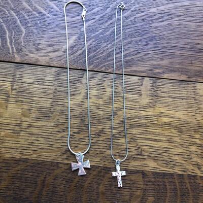Pair of Sterling Silver Crosses