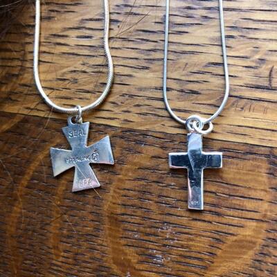 Pair of Sterling Silver Crosses