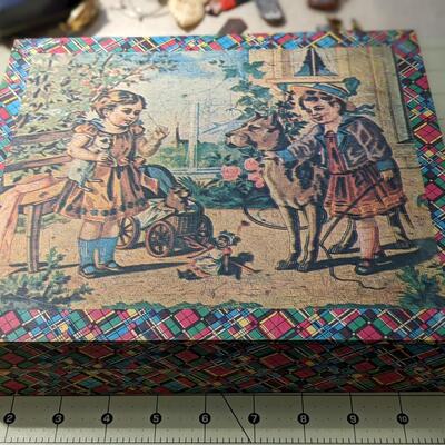 Adorable Antique Victorian Set of Wooden Block Puzzles, 6 Puzzles