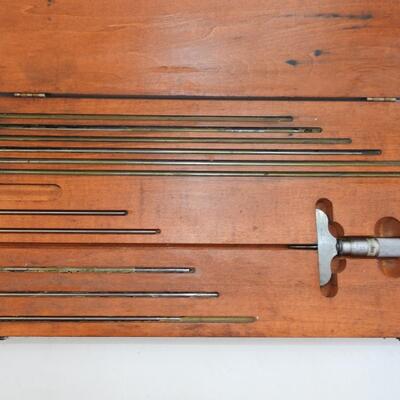 Starrett Depth gauge micrometer -Wood case