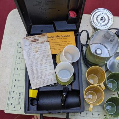 Very Cool Empire Kar' N Home Vintage Coffee Maker Travel Kit, Like New