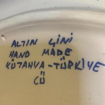 5 Turkish ðŸ‡¹ðŸ‡· Plates - 3 ALTIN GINI Handmade Turkish Ceramic Chargers & 2 Wall plates 11â€  & 12â€ approx