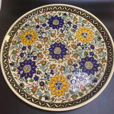 5 Turkish ðŸ‡¹ðŸ‡· Plates - 3 ALTIN GINI Handmade Turkish Ceramic Chargers & 2 Wall plates 11â€  & 12â€ approx