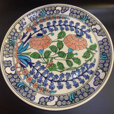 5 Turkish ðŸ‡¹ðŸ‡· Plates - 3 ALTIN GINI Handmade Turkish Ceramic Chargers & 2 Wall plates 11â€  & 12â€ approx