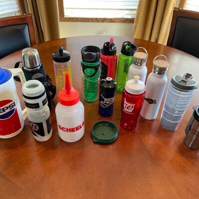 K11-Miscellaneous sports bottles, plastic pitcher and small thermos