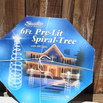 Beautiful pre lit spiral Christmas trees