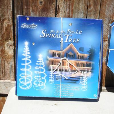 Beautiful pre lit spiral Christmas trees