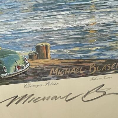 Michael Blaser Port of Chicago / signed / framed