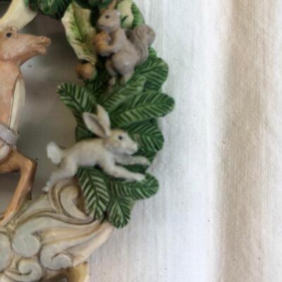2019 Jim Shore Hand carved Reindeer Peace ornament with woodland animals