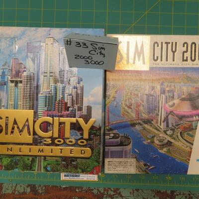 Vtg SIM CITY 2000 & 3000 Video Games Computer Disks CD Manuals, Guides