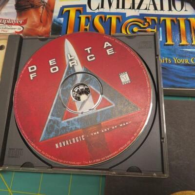 Vtg Computer Video Games, Manuals LOT Civilization, Dark Forces, Delta FORCE CD Disk Misc