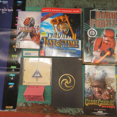 Vtg Computer Video Games, Manuals LOT Civilization, Dark Forces, Delta FORCE CD Disk Misc