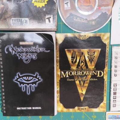 Vintage Computer Video Games, Manuals CD's Maps LOT Medieval Morrowind Elder Scrolls more