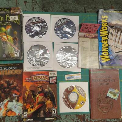Vtg Computer Video Games, Manuals, CD's Lords of Realm III, Tom Clancy's Rainbow Six more LOT