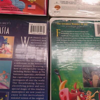 older VHS Movies Disney, Barney LOT Fantasia Lion King Cinderella Toy Story