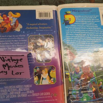 older VHS Movies Disney, Barney LOT Fantasia Lion King Cinderella Toy Story