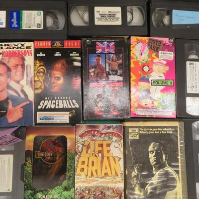 Vintage '80's VHS Movies Adult Shows Family LOT WWF (sealed), Ninja Turtles 1985, Monty Python 1990 more