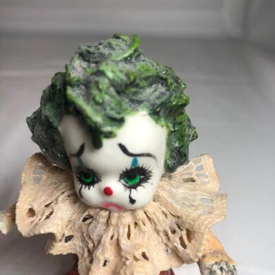 3" Mexican Paper Mache Clown figurine with umbrella