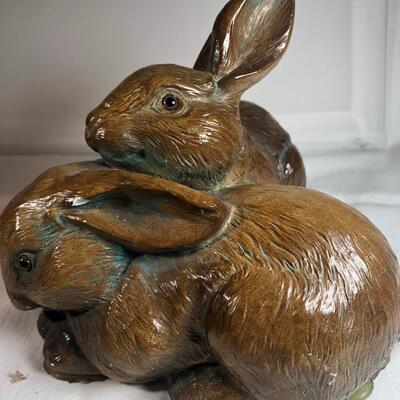Two cast ceramic Rabbits Figurine