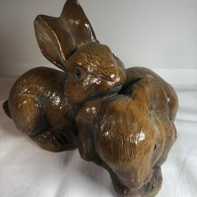 Two cast ceramic Rabbits Figurine