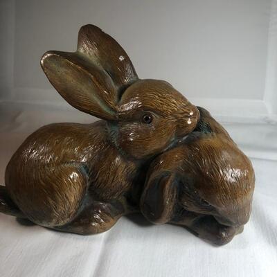 Two cast ceramic Rabbits Figurine