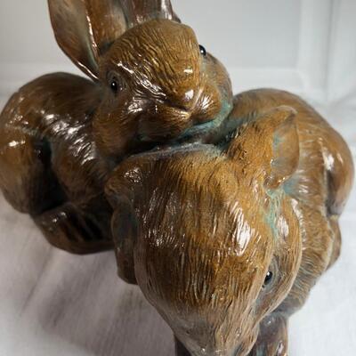 Two cast ceramic Rabbits Figurine