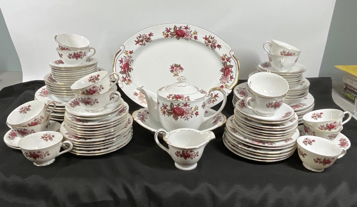 Antique rose top pattern dishes