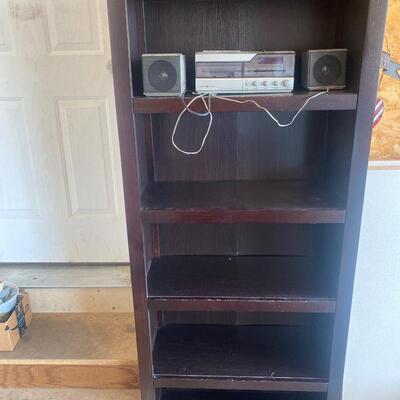 G20 book shelf and stereo, Bookshelf is 72 inches tall, 28 inches wide, 13 1/2 inches deep