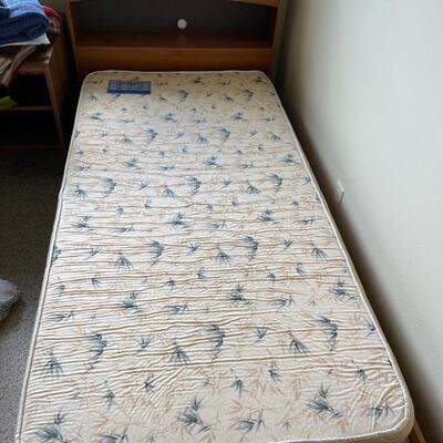 BB22-Twin mattress with headboard and storage frame