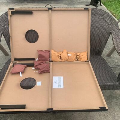 NEW Saints Cornhole Board & Bean Bag toss set