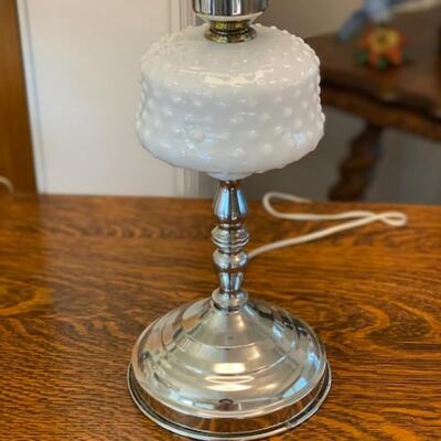 Vintage Hobnail Globe Lamp