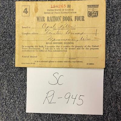War ration book with stamps