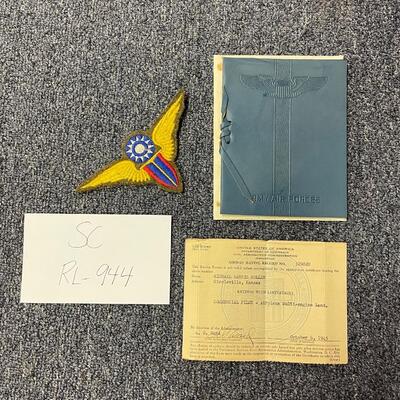 Army Air Force patch and memorabilia