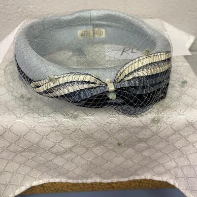 Vintage blue hat with veil