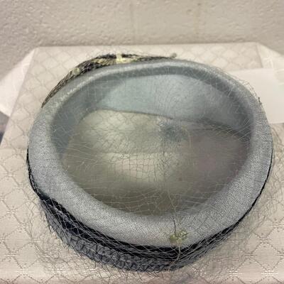 Vintage blue hat with veil