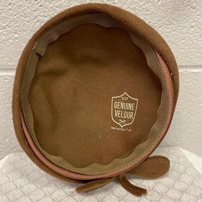 Vintage velour brown hat