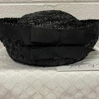 Vintage black straw hat