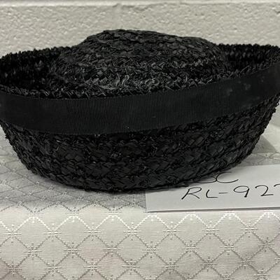 Vintage black straw hat